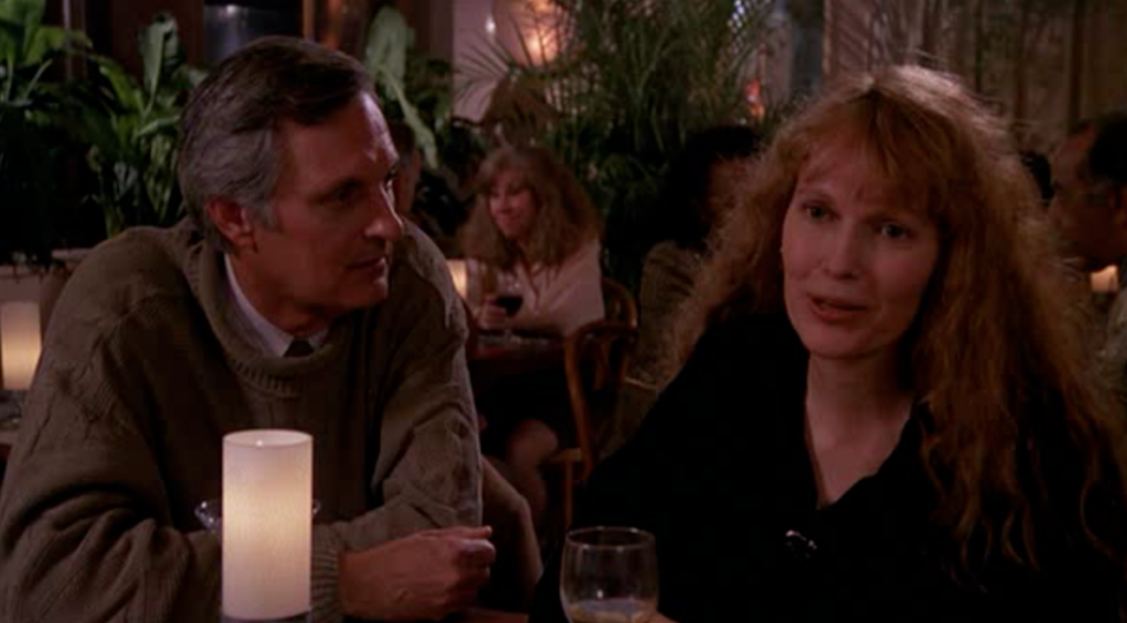 Alan Alda and Mia Farrow in Crimes And Misdemeanors