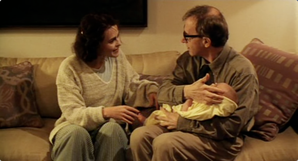 Helena Bonham Carter and Woody Allen in 'Mighty Aphrodite'.