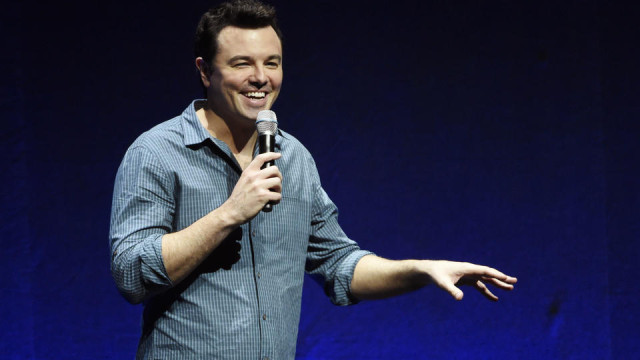 Seth MacFarlane, director and co-writer of "Ted 2," discusses the film during the Universal Pictures presentation at CinemaCon 2015 at Caesars Palace on Thursday, April 23, 2015, in Las Vegas. (Photo by Chris Pizzello/Invision/AP)