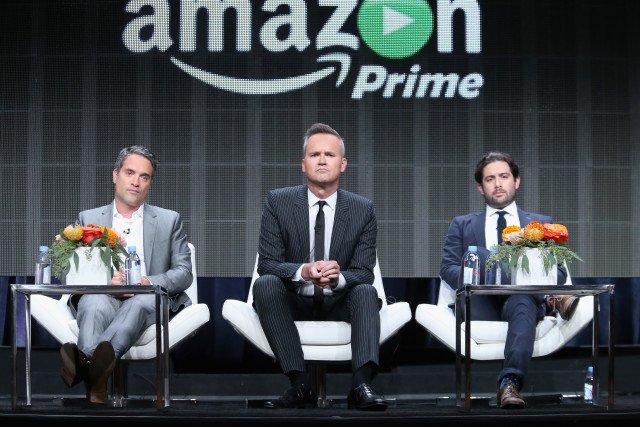 (L-R) Head of Drama Development at Amazon Studios Morgan Wandell, Head of Amazon Studios Roy Price and ?Head of Comedy at Amazon Studios Joe Lewis speak onstage at the Amazon Studios portion of the 2015 Summer TCA Tour at The Beverly Hilton Hotel on August 3, 2015 in Beverly Hills, California. (Photo by Frederick M. Brown/Getty Images)